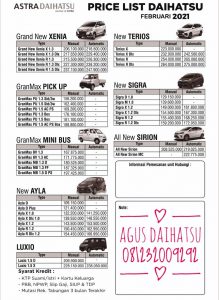 harga daihatsu 2021 februari