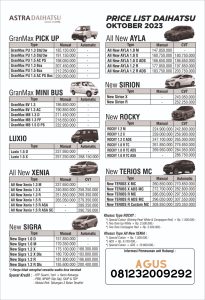 harga mobil daihatsu surabaya oktober 2023
